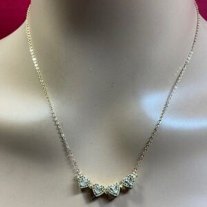 Sterling Silver gold tone dual pendant necklace. 16 to 18” long